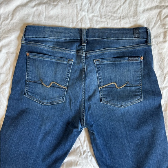 7 For All Mankind kimmie Dark Blue Boot Cut Jeans - Picture 5 of 6